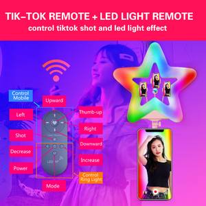 Anneau lumineux LED RGB en forme d'étoile RK52, éclairage photographique, support de téléphone <span class=keywords><strong>Tik</strong></span> <span class=keywords><strong>Tok</strong></span>, anneau lumineux pour selfie avec trépied - Product Image 2