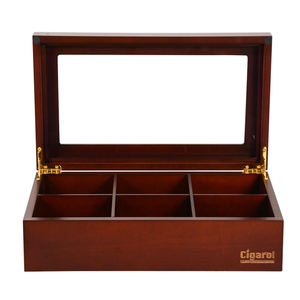 Exquisite Handmade Recyclable Pine <b>Wood</b> MDF Custom Storage Gift Rectangle Packaging Luxury 6-slot Tea <b>Box</b> Hinge Lid DS Brand - Product Image 1