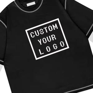 T-shirt à manches longues pour homme, impression de logo personnalisée de haute qualité, 100% coton double couche, patchwork bicolore, couture inversée - Product Image 6