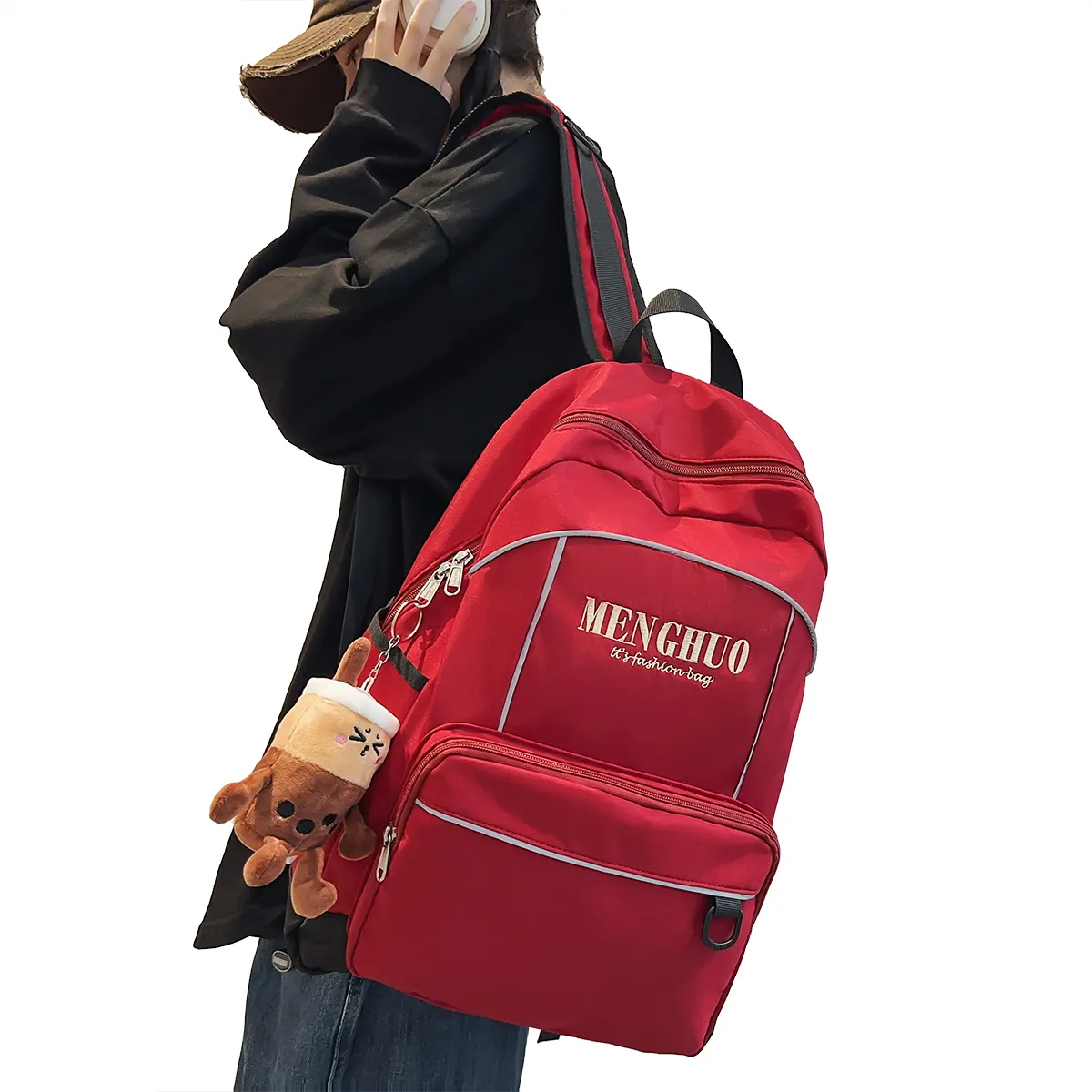 Lise arabası sırt çantası kolej erkek ve kadın eğlence okul çantası naylon malzeme büyük kapasiteli dizüstü seyahat sırt çantası