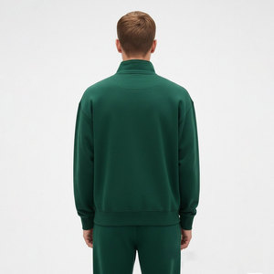 <span class=keywords><strong>Sweat</strong></span>-shirt surdimensionné pour <span class=keywords><strong>homme</strong></span> en coton français épais de haute qualité, avec <span class=keywords><strong>col</strong></span> <span class=keywords><strong>zippé</strong></span>, broderie 3D et épaules tombantes - Product Image 3