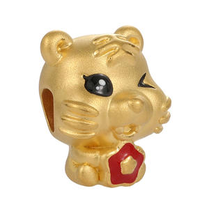 2025 cultura del zodiaco estilo lindo 24K oro micro-duro oro puro pulsera en forma de Tigre con cuentas joyería de oro de lujo - Product Image 2