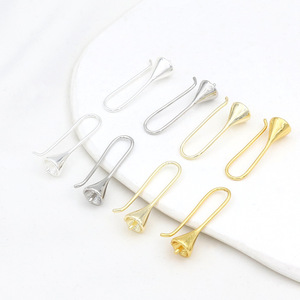 อุปกรณ์ทำต่างหูแบบเกี่ยวหู ชุบทอง 18k สำหรับงาน DIY รุ่น A03 มีสีเงินและสีทองให้เลือก ฐานทองแดงพร้อมเคลือบผิว - Product Image 4
