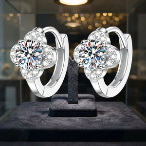 925 Sterling <b>Silver</b> Moissanite VVS1 <b>Huggie</b> Earrings 18K White Gold Plated Hypoallergenic Lab Created Diamond Hoop Trendy Gift - Product Image 4