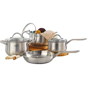 Stainless steel pot set bell shape elegant modern classic simple light cookware set stainless steel cooking soup stock pot