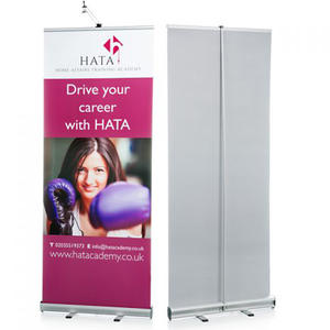 便携式80 * 200厘米可伸缩卷起横幅和弹出式横幅支架铝制框架，用于展示广告促销 - Product Image 2