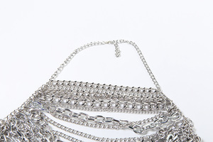 C0106 estate <span class=keywords><strong>senza</strong></span> <span class=keywords><strong>maniche</strong></span> <span class=keywords><strong>t</strong></span>-<span class=keywords><strong>Shirt</strong></span> in metallo catena con scollo aperto sul retro Sexy canotta piccola - Product Image 6