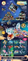 STARMERRY Xinglebao Mini Ensembles de blocs de construction Animaux mignons Modèle créatif Jouet éducatif Écologique Non toxique Plastique ABS 1:1