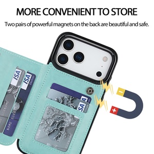 Nuovo Design in rilievo con fiore in pelle sintetica <span class=keywords><strong>Cover</strong></span> posteriore per <span class=keywords><strong>iPhone</strong></span> 17 Air 15 16 Pro Max custodie per schede in pelle incidibile - Product Image 6