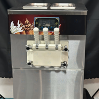 Machine à glace molle en acier inoxydable 2200W, 3 saveurs, haute production 20-25 L/H