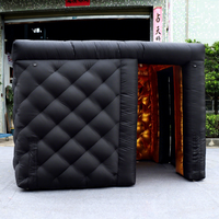 Cabine photo gonflable publicitaire LED 360° avec fond de scène en forme de cube, tente gonflable personnalisée pour les mariages, les fêtes et les événements