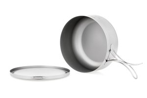 Juego de Tazones de Titanio Apilables Duraderos, Ligeros, de Titanio Puro de Primera Calidad, 1.2L, Color Gris Plateado con Acabado Arenado, Lonchera para Acampar al Aire Libre - Product Image 4