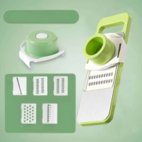 KZR Hachoir et râpe à légumes manuels multifonctionnels en acier inoxydable avec composants en PP – Outil de cuisine domestique durable