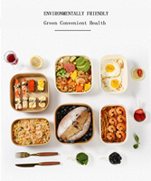 Boîtes à bento personnalisées en kraft jetables, imperméables et recyclables pour la restauration
