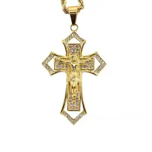 Collana con croce di gesù che fa donna uomo collana cristiana ciondolo croce di gesù