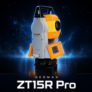 Station totale GEOMAX ZT15R Pro, précision d'angle de 2'', portée 400m sans prisme, instrument de topographie avec USB et lecteur de clé USB - Product Image 1