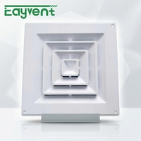 Diffuseur de plafond carré en plastique ABS étanche, blanc, pour salle de bain, cuisine, systèmes de climatisation centralisée HVAC