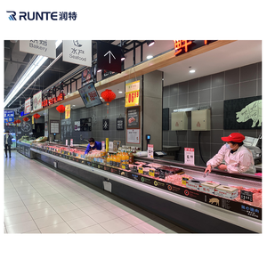 Vitrine réfrigérée commerciale ouverte pour la vente au comptoir, utilisée pour les produits <span class=keywords><strong>de</strong></span> <span class=keywords><strong>charcuterie</strong></span>, les poissons, les aliments frais, la viande fraîche - Product Image 2