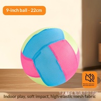 Ballon de volley-ball en maille plastique souple, silencieux, gonflable, jouet d'entraînement pour enfants, utilisation en intérieur pour la maternelle
