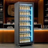 Vitrine Réfrigérée Commerciale Monotempérature en Acier Inoxydable 220V avec Refroidissement par Ventilation et Porte Vitrée Mécanique