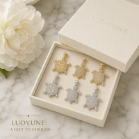 Collier tortue de mer plaqué or 18 carats LUOYUNE pour femme, pendentif animal marin étincelant en zircon 5A, bijou de plage délicat, cadeau