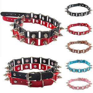 Jinlong Punk puntiagudo remachado cuello gargantilla cuello con cadena de clavícula Mujer - Product Image 1