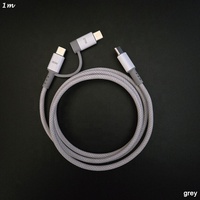 Etiquetas de datos de hilo trenzado Premium actual 3A empaquetadas a granel, círculo pequeño, 8 pines, USB C, 2 en 1, Cables