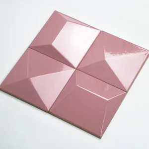 Керамическая настенная плитка, глазурованная плитка, розовая форма, кирпич для ванной и гостиной