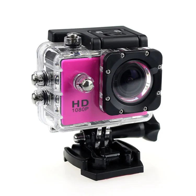 Cheaper wholesale sports camera for customers gift 720P video 30fps use TF card HD screen full accessories action camera GO PRO