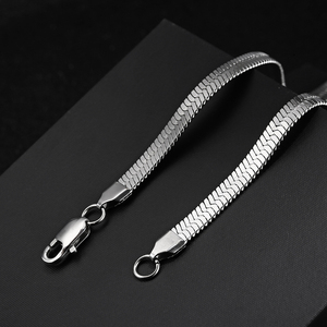 NUOYA <span class=keywords><strong>Cadena</strong></span> <span class=keywords><strong>de</strong></span> Plata Hip Hop, Collar <span class=keywords><strong>de</strong></span> Espiga Plana <span class=keywords><strong>de</strong></span> Acero Inoxidable, Gargantilla <span class=keywords><strong>de</strong></span> <span class=keywords><strong>Cadena</strong></span> <span class=keywords><strong>de</strong></span> Serpiente, Joyería Fina, Regalo para Hombres - Product Image 6