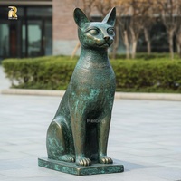 Sculpture égyptienne en métal personnalisée pour jardin extérieur Statues de chat en bronze coulé à vendre