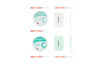 Kit de Cuidado Dental Portátil 7 en 1, Cepillo de Dientes en Forma de V, Cepillo Interdental, Hilo Dental, Mini Pasta de Dientes, Enjuague Bucal, Caja de Almacenamiento
