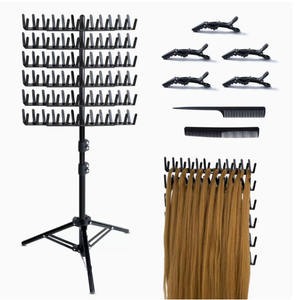 Factory Wholesale <b>Cheap</b> Adjustable <b>Extension</b> Holder Stand Hair Storage Display Rack Hair <b>Extension</b> Holder Braiding Hair Rack - Product Image 1