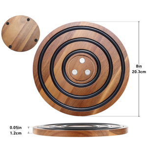 Sous-plats magnétiques en bois, bois avec anneaux en silicone, support de casserole pour cocotte en <span class=keywords><strong>fonte</strong></span> émaillée <span class=keywords><strong>Le</strong></span> <span class=keywords><strong>Creuset</strong></span> et poêles en <span class=keywords><strong>fonte</strong></span> - Product Image 3