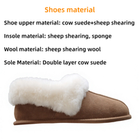 Chaussures d'hiver pour femmes en cuir véritable, daim et fourrure de mouton, style bottines et pantoufles d'intérieur, vente en gros directe usine, échantillon disponible