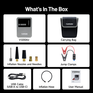 TOPDON-Démarreur utilitaire V1200 Air 1200A 12V 4 en 1 avec gonfleur de pneu, avec compresseur d'air - Product Image 6