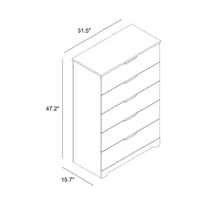 Cassettone alto a 5 cassetti con larghezza da 31.5 '', cassettiera moderna per camera da letto, soggiorno e ingresso - Product Image 4