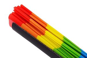 Éventail en bambou arc-en-ciel personnalisé, nouveau design, peinture de style chinois, décoration pour événements - Product Image 2