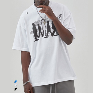Camiseta de gran tamaño para hombre, Camiseta con estampado de pulverización directa Digital, Camiseta holgada de algodón pesado para hombre, camiseta con serigrafía, ropa <span class=keywords><strong>homb</strong></span> - Product Image 2