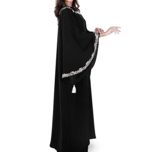 Abaya LEDUO con Mangas Campana Fluidas y Adornos de Cristales Brillantes, Elegante Túnica Transpirable para Uso Diario en Primavera - Product Image 2