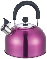 Bouilloire à thé en acier inoxydable 3L avec poignée mobile, fond à induction, bouilloire à eau bleue pour une utilisation d'une capacité de 2,5 L