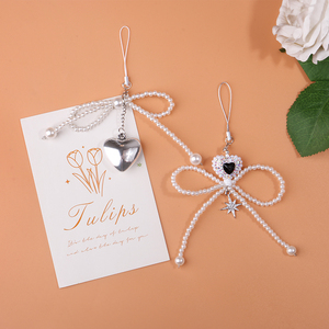 प्यारा आंरसे मोती कीचेन और फोन केस स्ट्रैप पेंडेंट डिय बैग और मोबाइल रिंग लानीर्ड सजावट के साथ सामान - Product Image 2