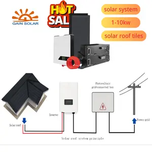 家庭用5KW-25KWソーラーシステムキットソーラーパネルシングルソーラールーフタイル