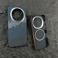 Étui de téléphone portable en fibre de carbone aramide magnétique ultra fin, résistant aux chocs, design élégant et luxueux pour iPhone