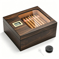 Nuevo Humidor de Madera Lacada JH con Capacidad para 25 Accesorios para Cigarros, Estilo Americano, Resistente a la Humedad, Ecológico, Caja para Cigarros de Escritorio