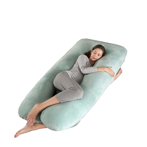 Oreiller <span class=keywords><strong>de</strong></span> <span class=keywords><strong>grossesse</strong></span> en U <span class=keywords><strong>de</strong></span> qualité supérieure, <span class=keywords><strong>coussin</strong></span> en coton avec housse rafraîchissante pour un sommeil relaxant et un soutien optimal (vente en gros) - Product Image 6