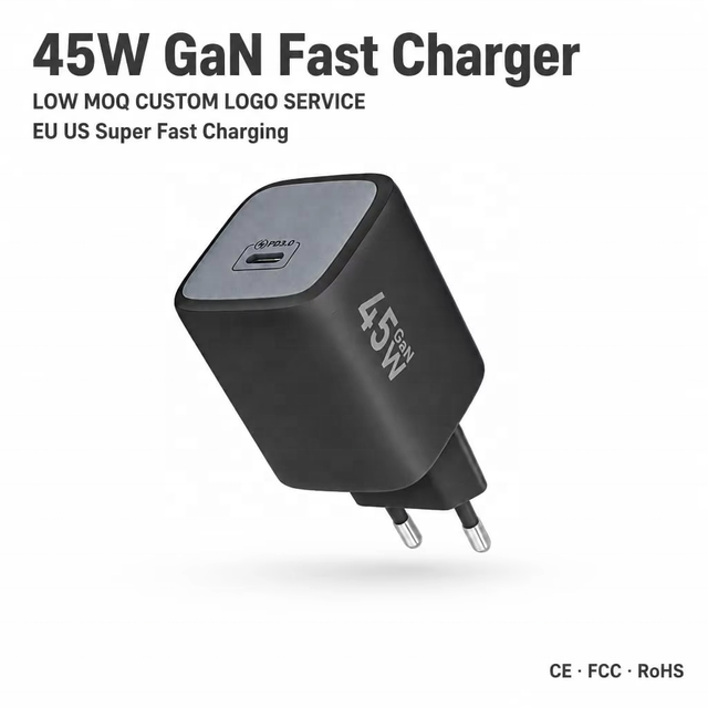 45W Phone Charger Fast GaN PD3.0 USB-C Wall Adapter with PPS Fast Charging for Laptop Tablet Mobile Devices EU US Plug OEM ODM