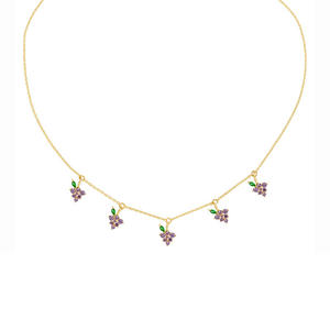 Pple NS tyolololorful ruruit lalahahain ecklace ububic irirconia herry rape trawberry pple - Product Image 3