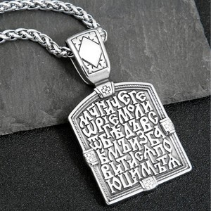 yunnique Stainless Steel Knight Pendant <b>Cross</b> Shape Men's Fashion Necklace Geometric Design JD215 - Product Image 3