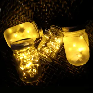 Cross border for frosted jar Solar Fairy Bottle lamp String Mason lid patio lighting